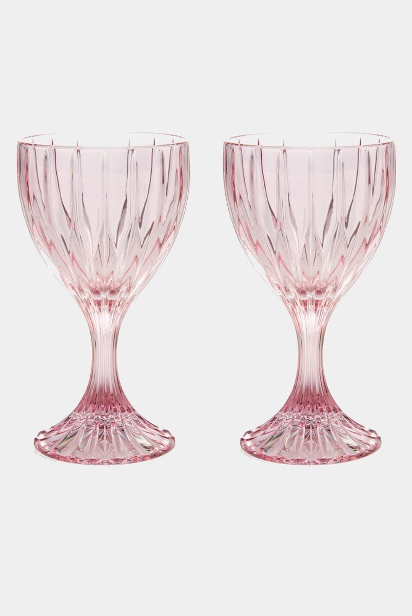 Růžová sklenice PRESTIGE na víno, 2 ks - Luisa Beccaria - perdonahome