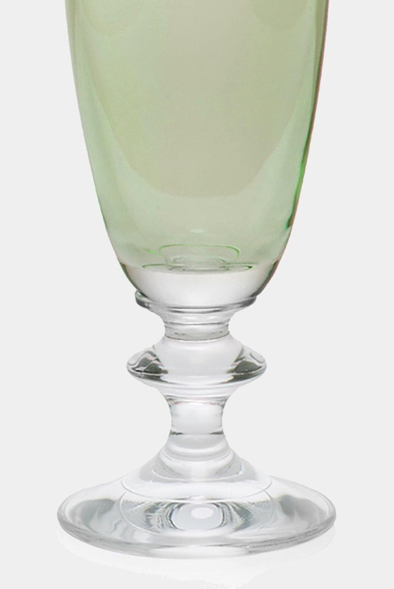 Zelená sklenice ROSY flétna, 2 ks - Luisa Beccaria - perdonahome