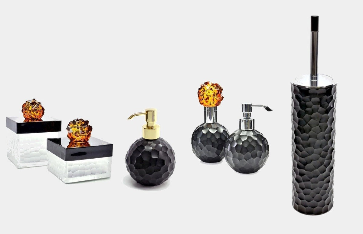 Černá křišťálová WC štětka AFRICA 236 BLACK - MARIO CIONI & C. - perdonahome