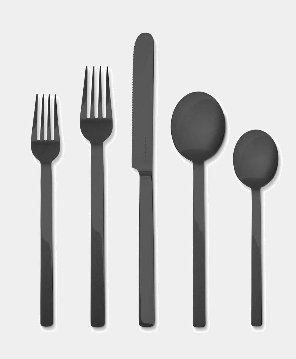 Příbory STILE ORO NERO by pininfarina - sada 5 ks - Mepra - perdonahome