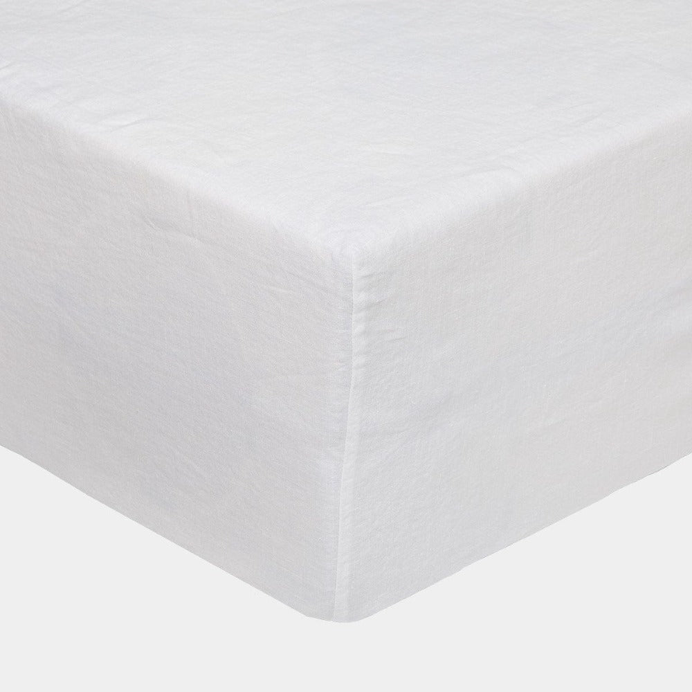 OLIVIER DESFORGES lněné napínací prostěradlo PETIT JOUR BLANC