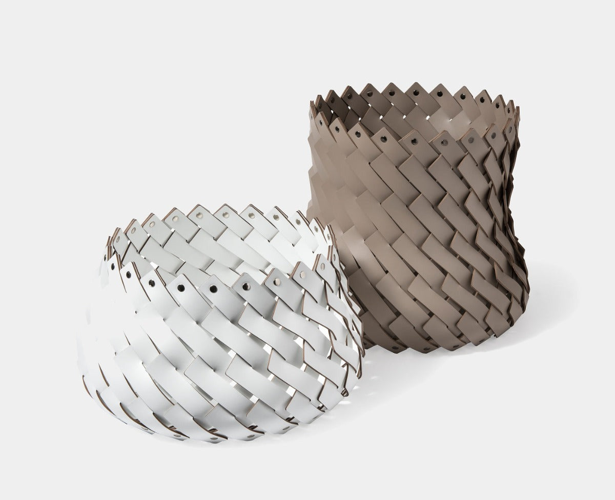 PINETTI ALMERIA kožený koš medium Ø 45 cm