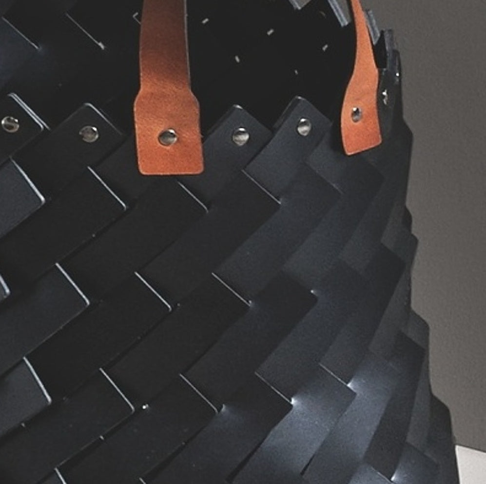 PINETTI ALMERIA  kožený koš medium Ø 45 cm s uchy