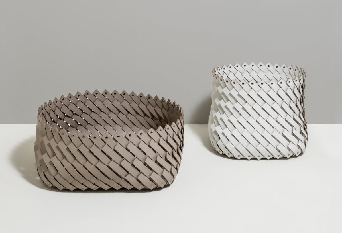 PINETTI ALMERIA velký kožený koš čtvercový 69 cm