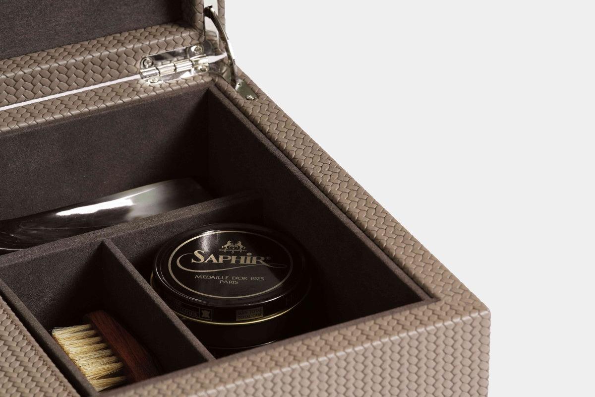 PINETTI Kožený box s přípravky na čištění bot "shoe kit"