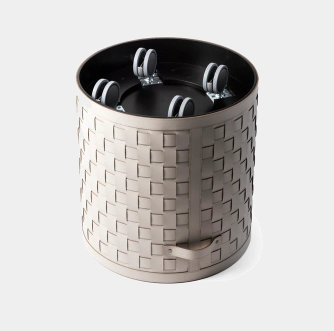 PINETTI DEMETRA kožený kulatý koš na kolečkách