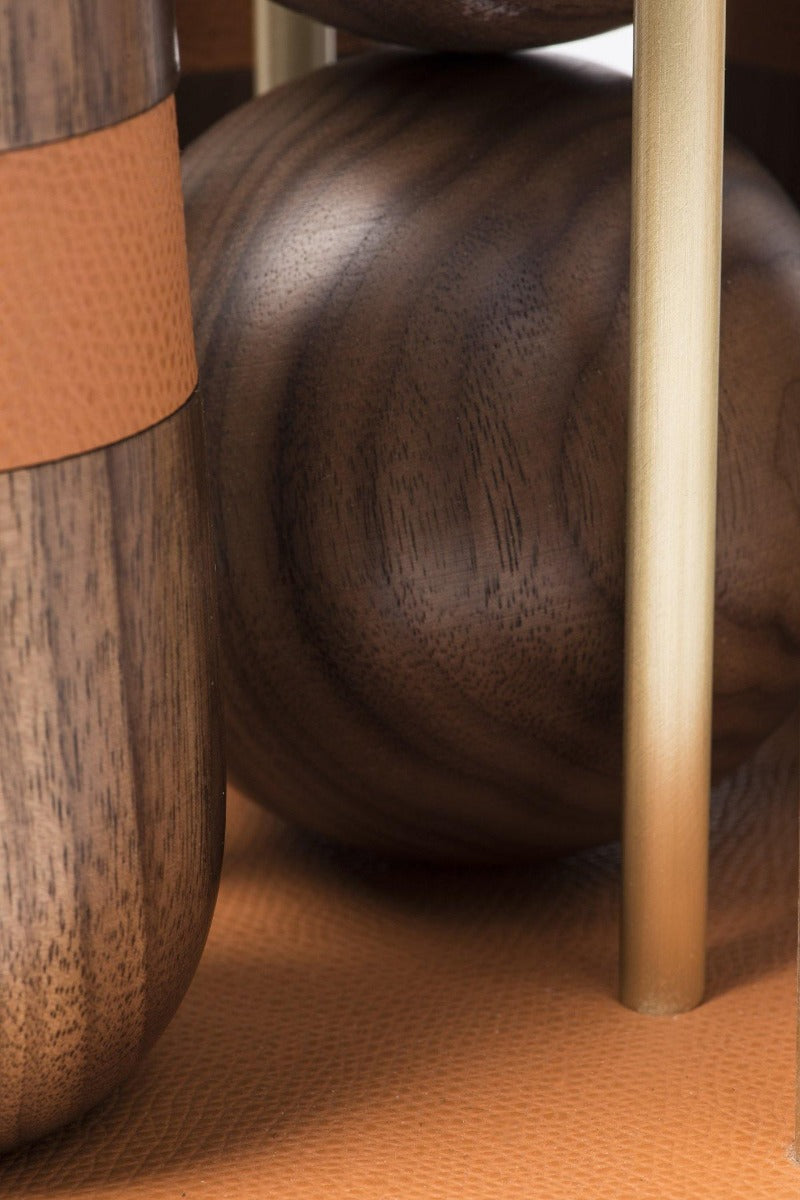 Dřevěné kuželky s koženým stojanem - Pinetti - perdonahome