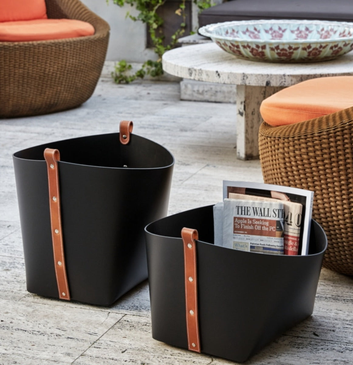 PINETTI Kožený koš OVO