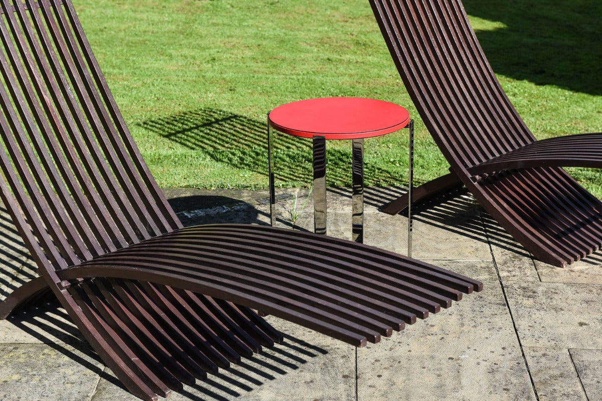 PINETTI konferenční stolek s koženou deskou