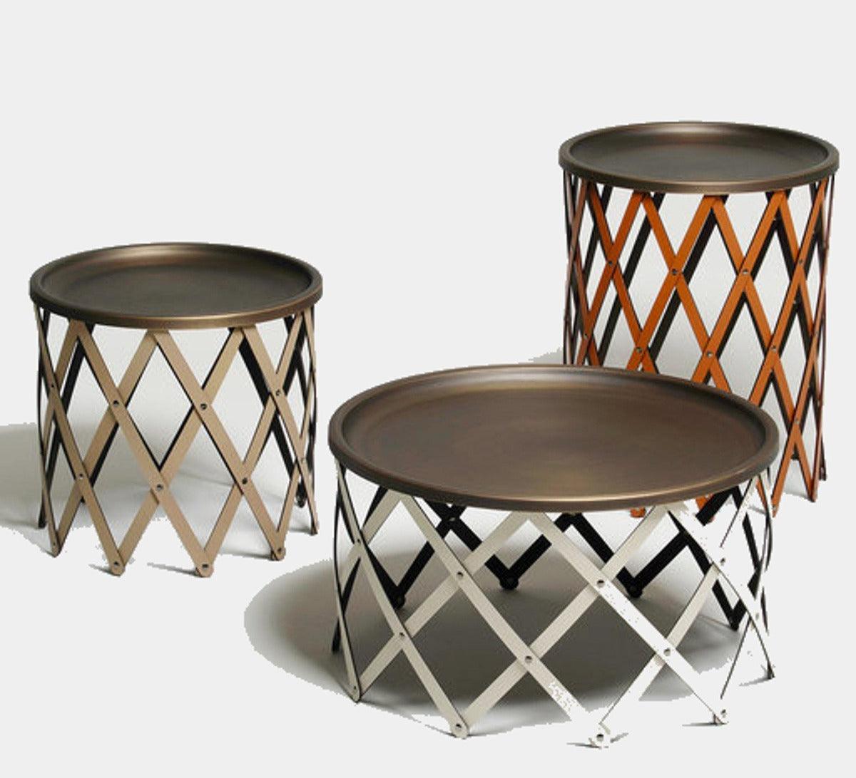 Skládací kožený stolek SAFARI medium - Pinetti - perdonahome