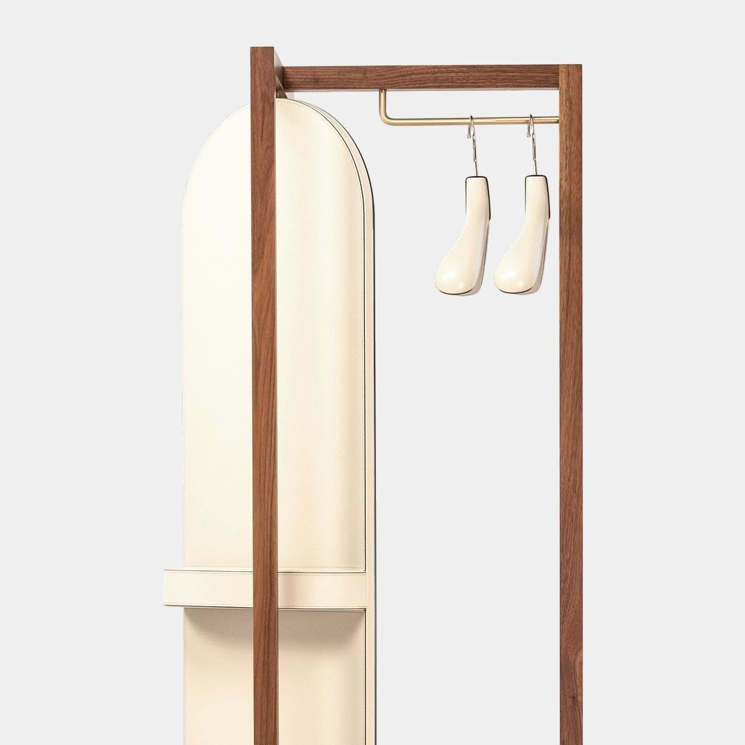 PINETTI Němý sluha z ořechového dřeva s otočným zrcadlem