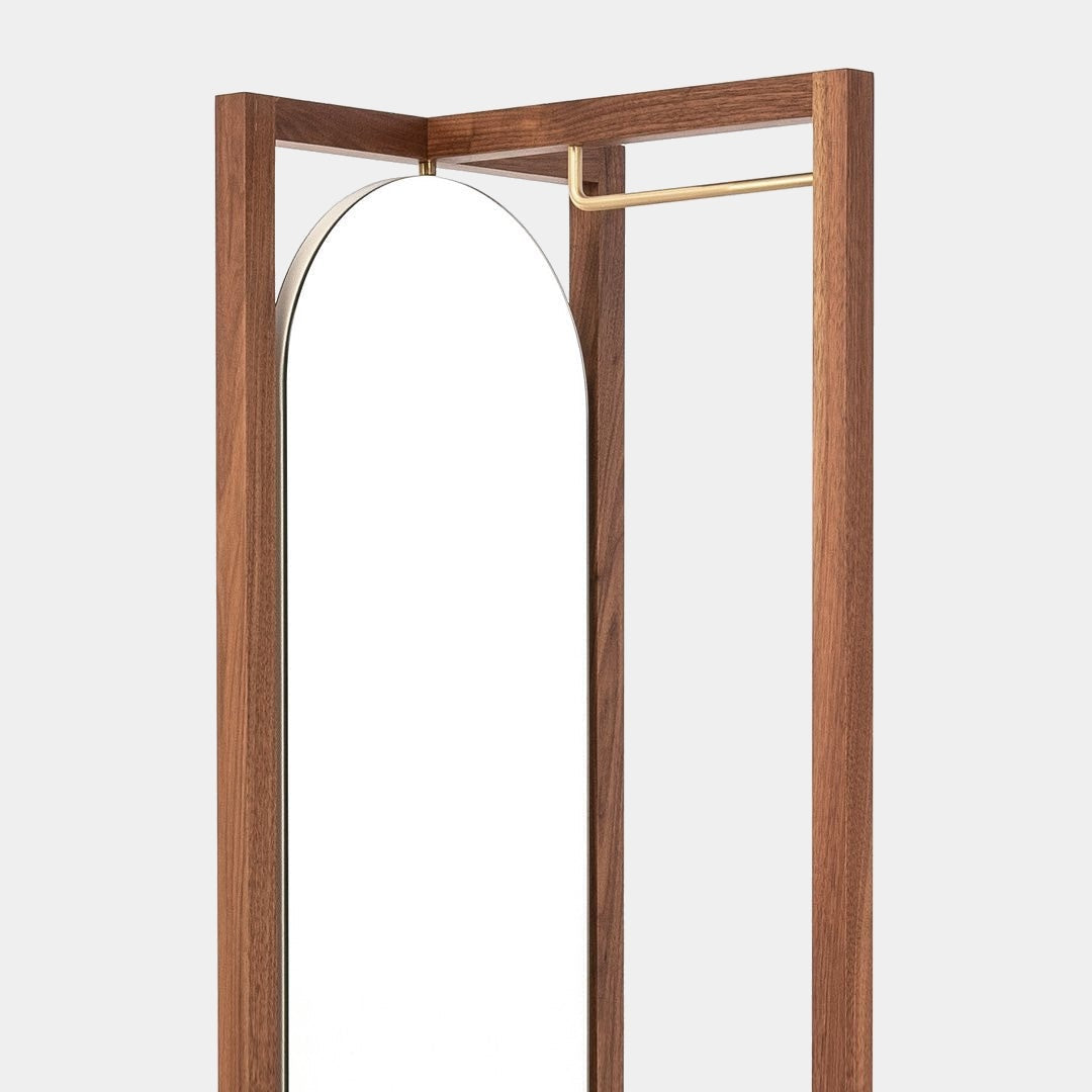 PINETTI Němý sluha z ořechového dřeva s otočným zrcadlem