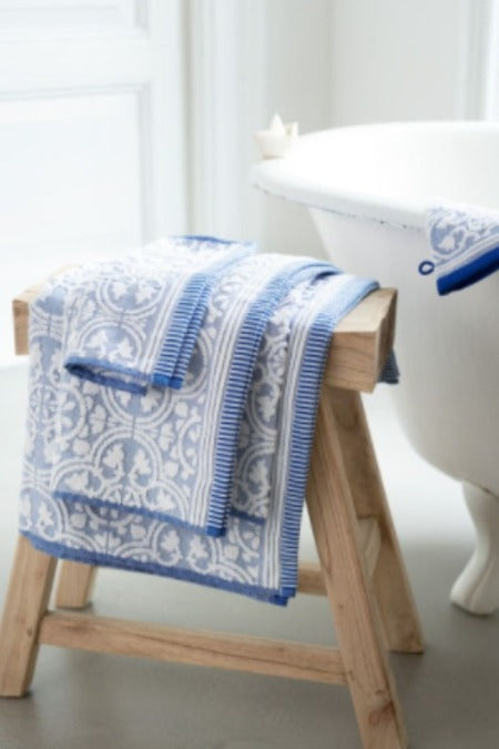 PIP STUDIO luxusní žakárový ručník 500 gr/m2 TILE DE PIP blue
