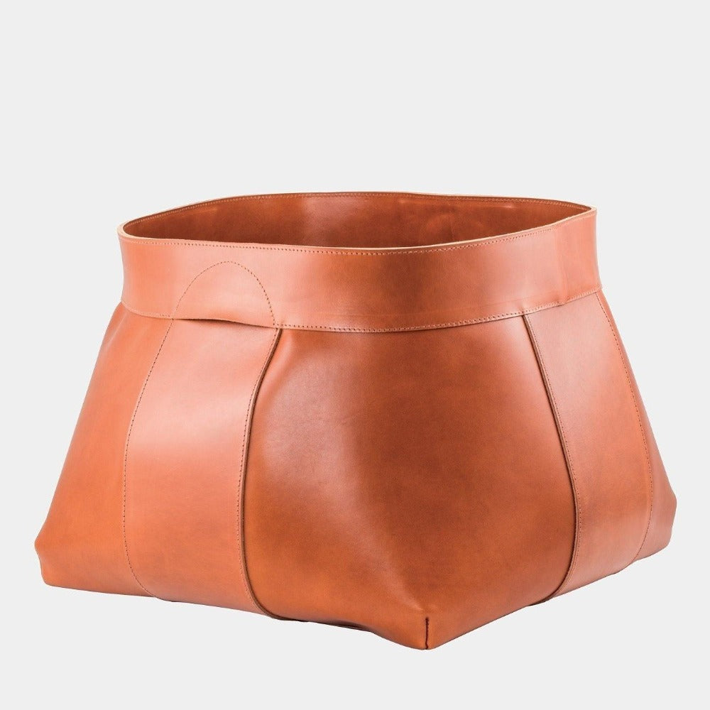 Koš ze sedlové kůže WOODY medium