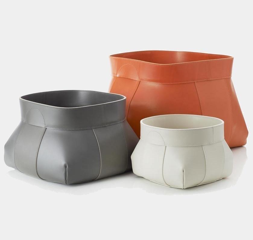 Koš ze sedlové kůže WOODY medium