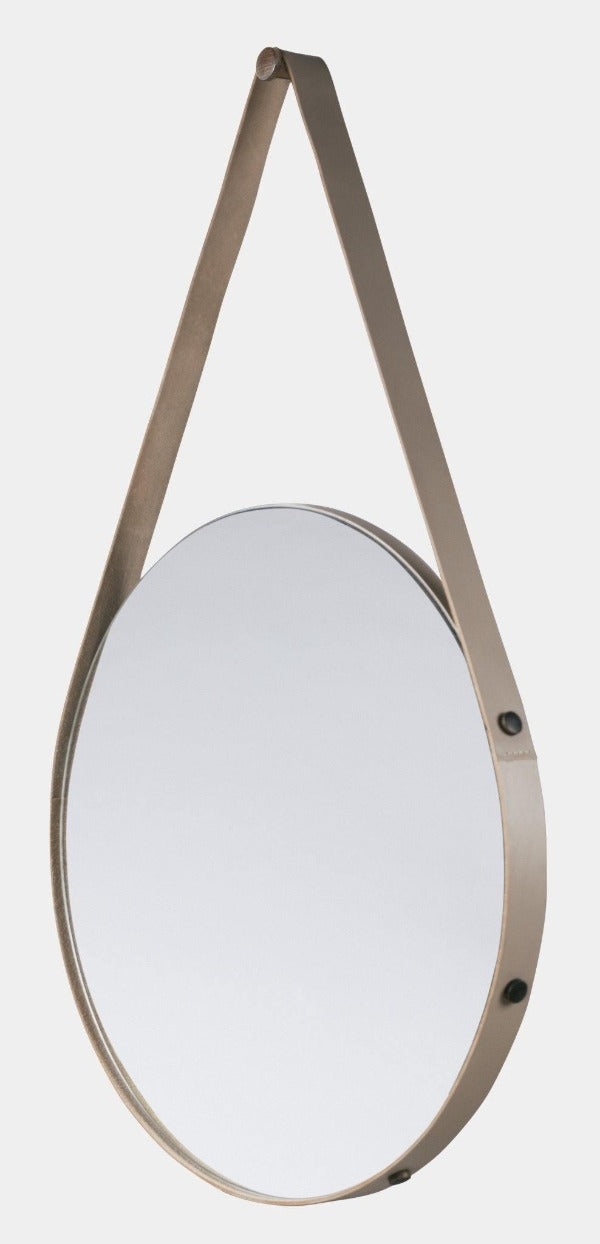 Kulaté zrcadlo s koženým pásem - Rabitti 1969 - perdonahome