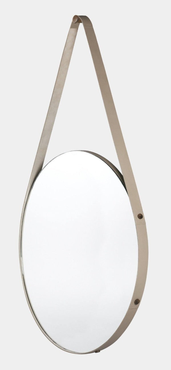 Kulaté zrcadlo s koženým pásem - Rabitti 1969 - perdonahome