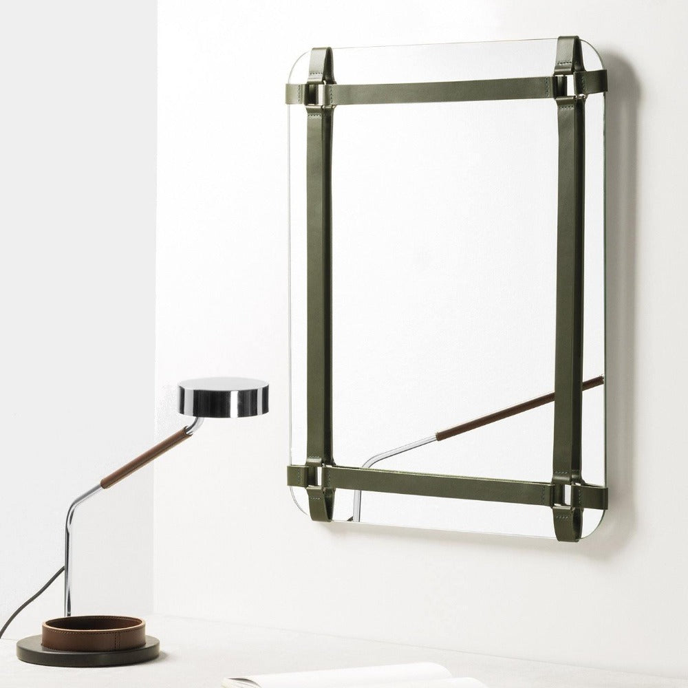 Zrcadlo s koženým rámem PEGASO - Rabitti 1969 - perdonahome