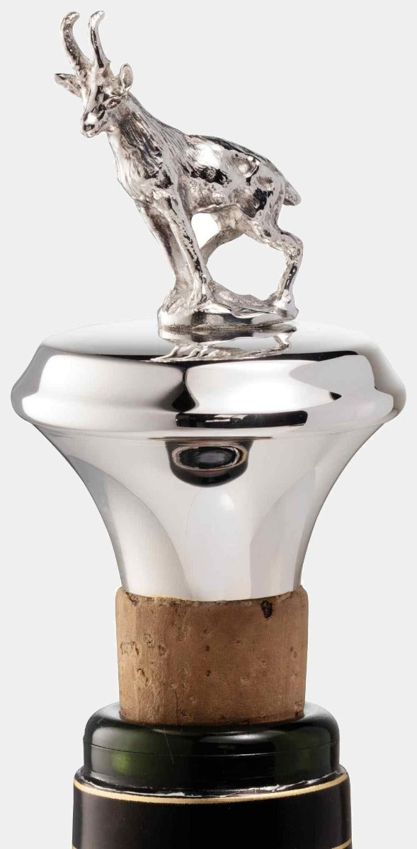 SONJA QUANDT korková zátka na víno z ryzího stříbra KAMZÍK