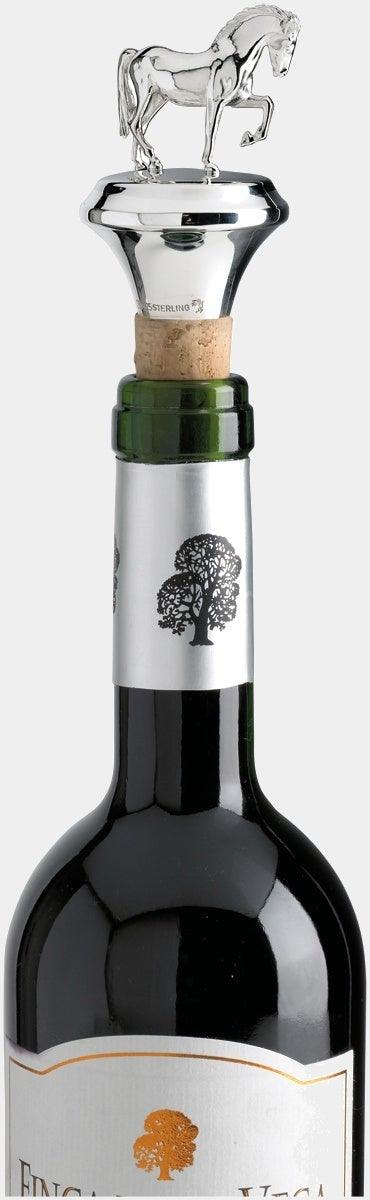 SONJA QUANDT korková zátka na víno z ryzího stříbra KŮŇ