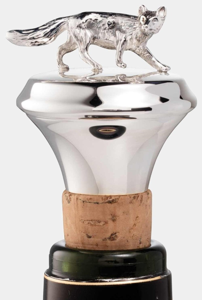 SONJA QUANDT korková zátka na víno z ryzího stříbra LIŠKA