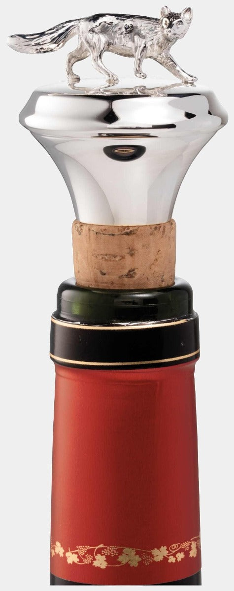 SONJA QUANDT korková zátka na víno z ryzího stříbra LIŠKA