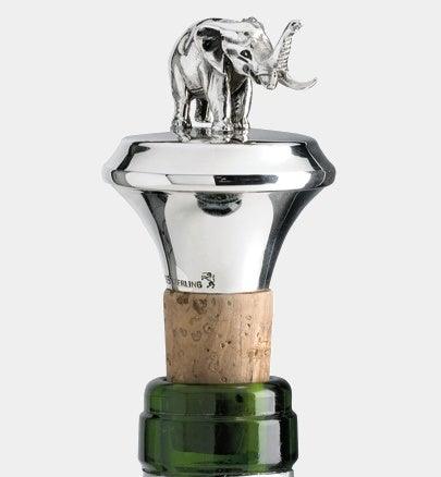 SONJA QUANDT korková zátka na víno z ryzího stříbra SLON