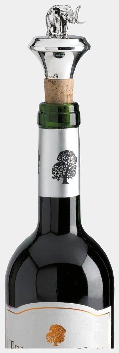 SONJA QUANDT korková zátka na víno z ryzího stříbra SLON