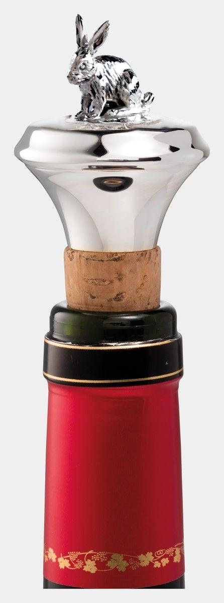 SONJA QUANDT korková zátka na víno z ryzího stříbra ZAJÍC