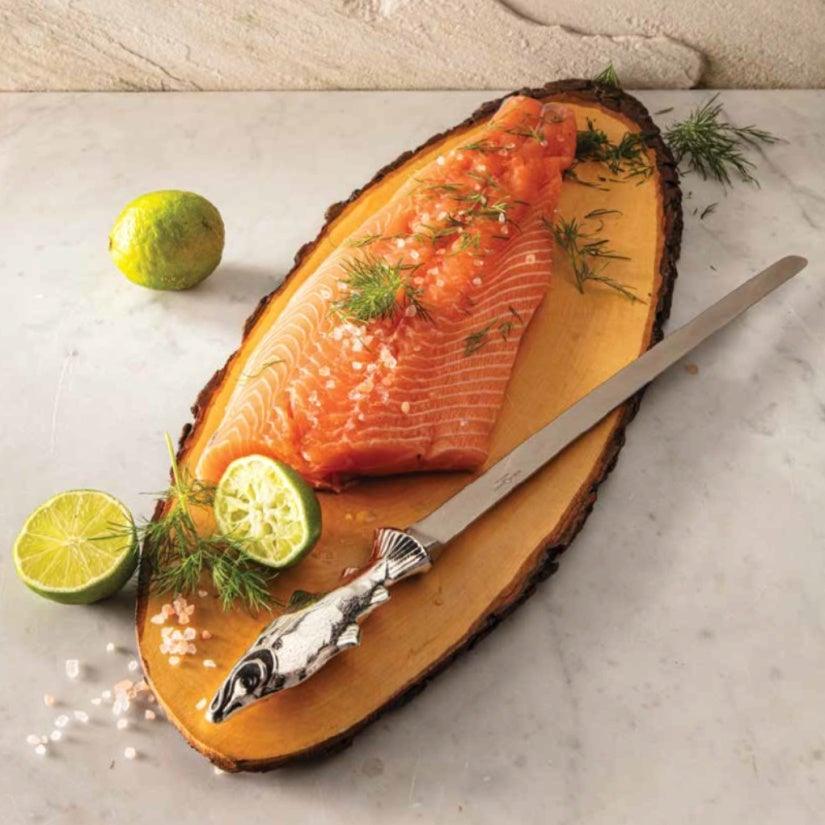 SONJA QUANDT postříbřený dlouhý nůž na lososa