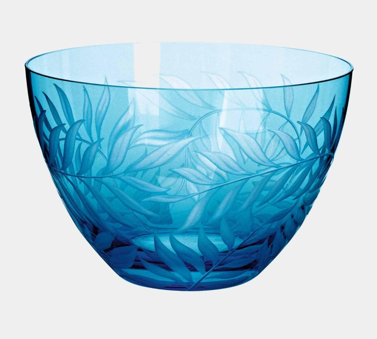 Broušená křišťálová miska FEUILLES modrá - Theresienthal - perdonahome