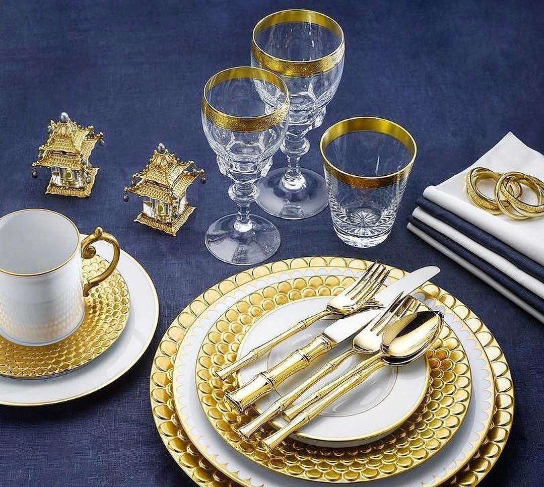 THERESIENTHAL Broušená křišťálová miska na kaviár BERNADOTTE GOLD-caviar bowl-perdonahome