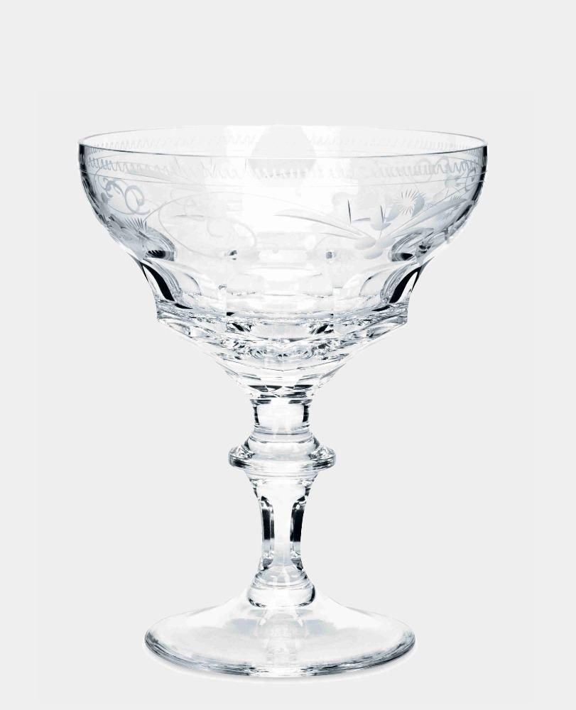 Broušená křišťálová sklenice na sekt BERNADOTTE GOLD - Theresienthal - perdonahome