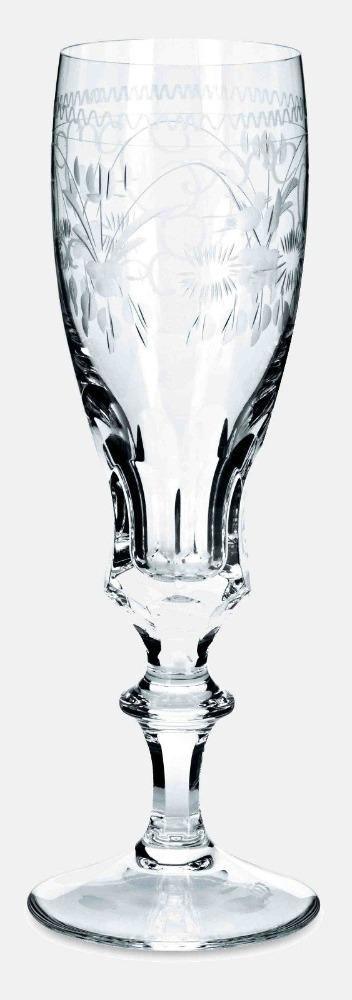 Broušená křišťálová sklenice na sekt BERNADOTTE GOLD flétna - Theresienthal - perdonahome