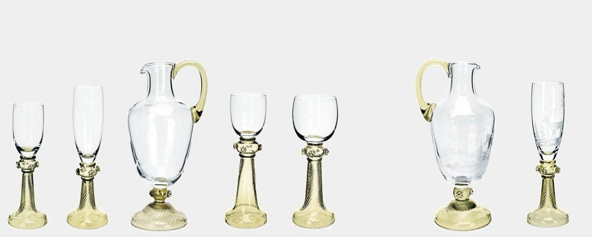 Broušená křišťálová sklenice na sekt KURFÜRST s loveckým motivem - Theresienthal - perdonahome