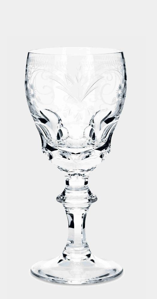 Broušená křišťálová sklenice na stolní víno BERNADOTTE GOLD - Theresienthal - perdonahome