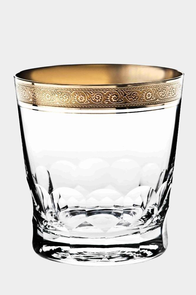 Broušená křišťálová sklenice na whisky BERNADOTTE GOLD - Theresienthal - perdonahome