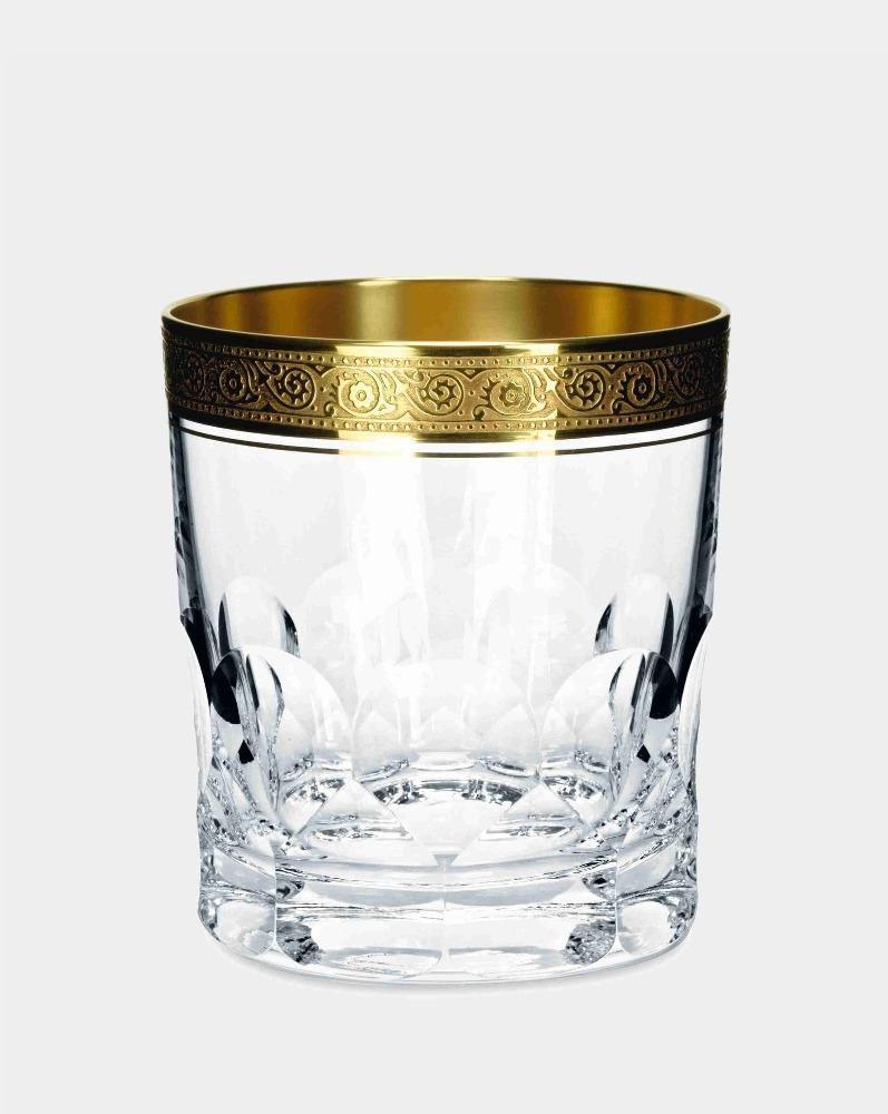 Broušená křišťálová sklenice na whisky malá BERNADOTTE GOLD - Theresienthal - perdonahome