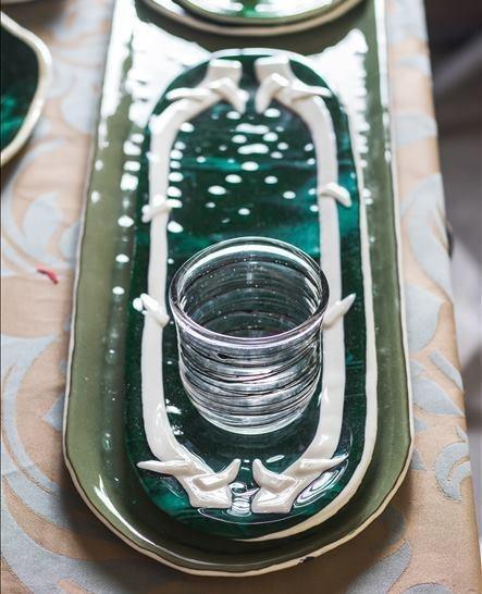 Mramorovaný oválný tác Deer - Vetrofuso - perdonahome