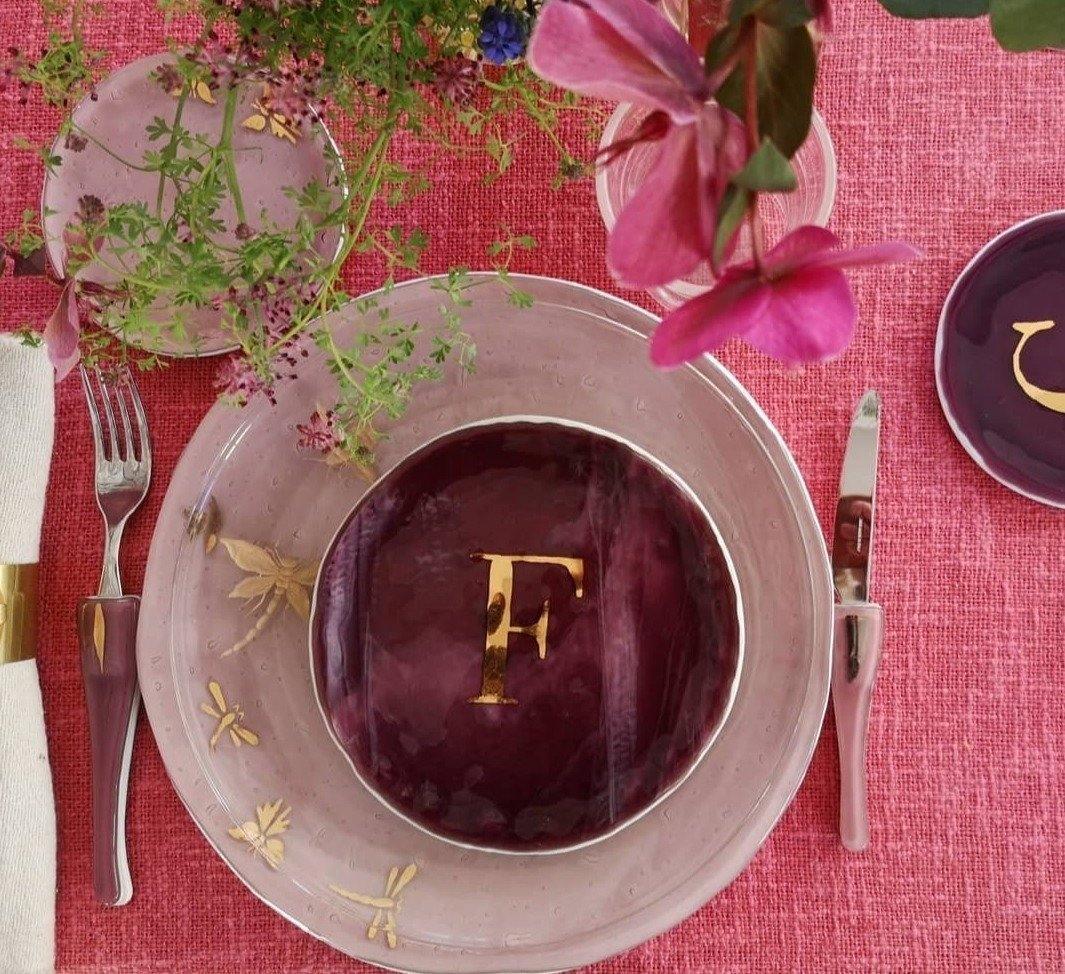 Mramorovaný talířek Charms se zlatým motýlkem - Vetrofuso - perdonahome