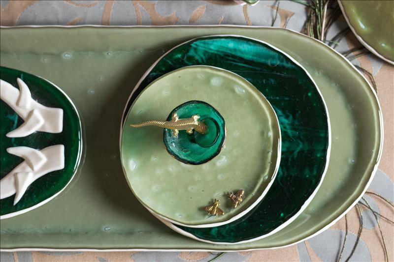 Skleněná slánka se zlatou ještěrkou - Vetrofuso - perdonahome