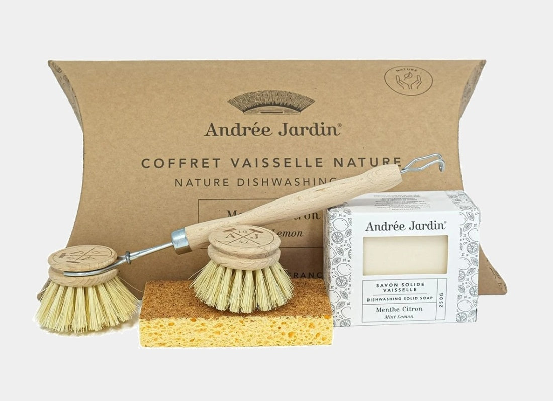 Andrée Jardin Sada na mytí nádobí - Zero Waste - s mýdlem máta/citrón