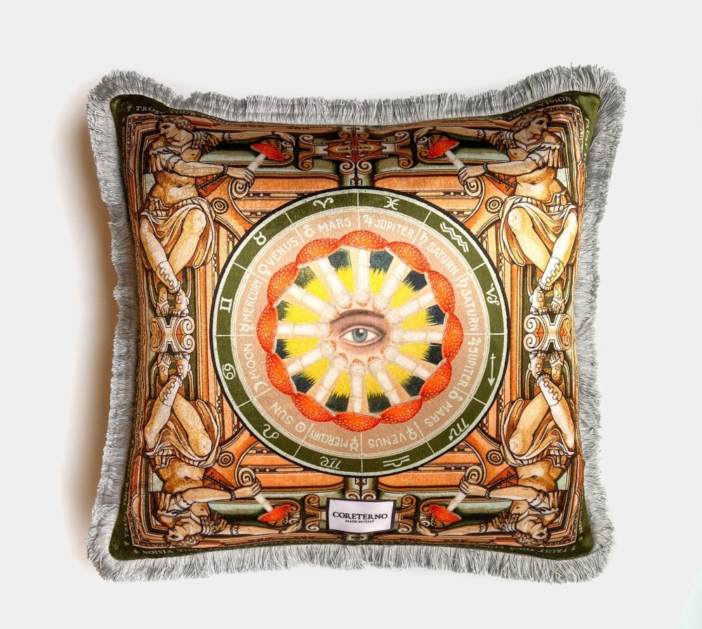 Coreterno sametový polštář Magic Mushroom