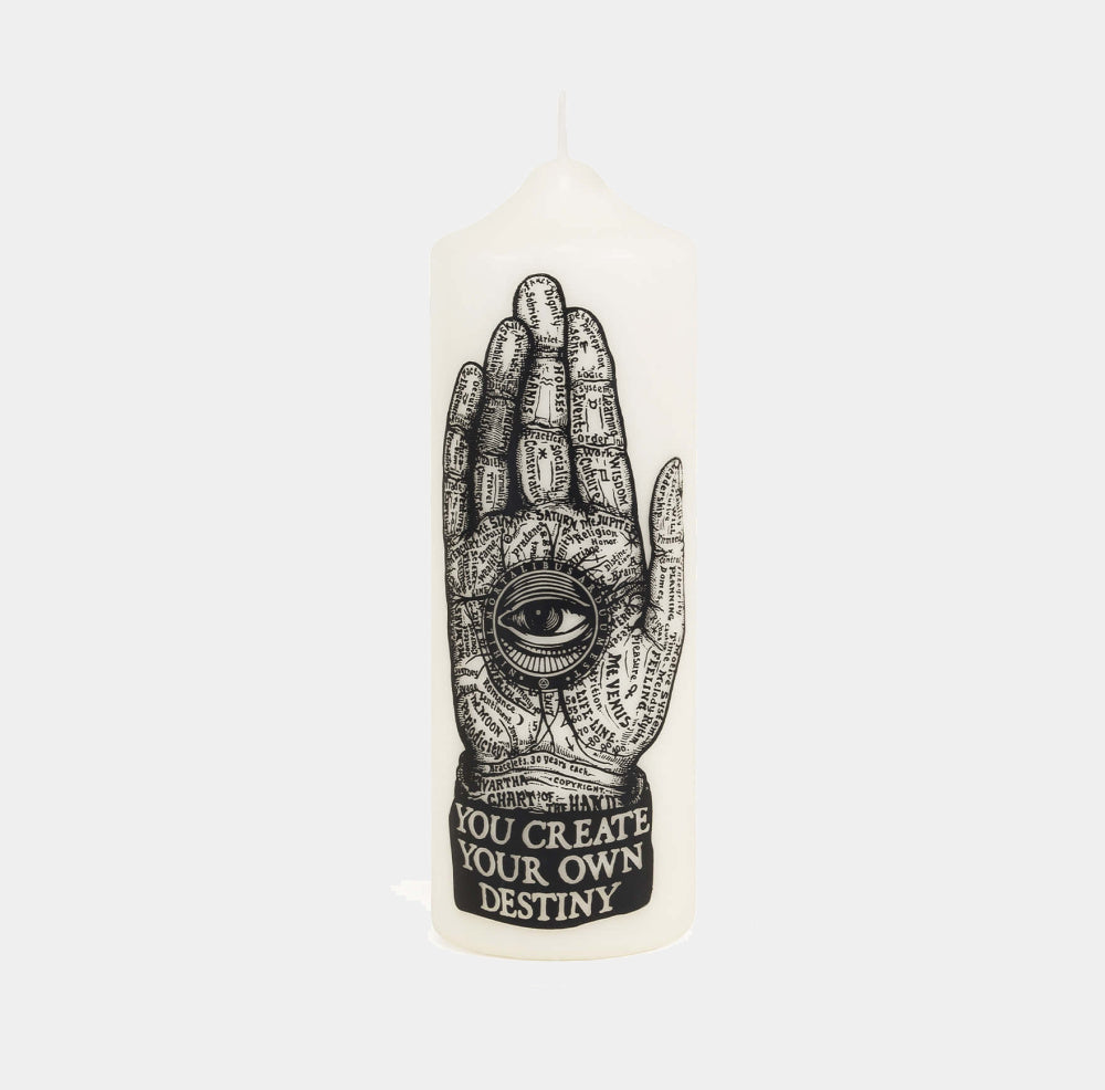 Coreterno Visionary umělecká sloupová svíčka Palmistry
