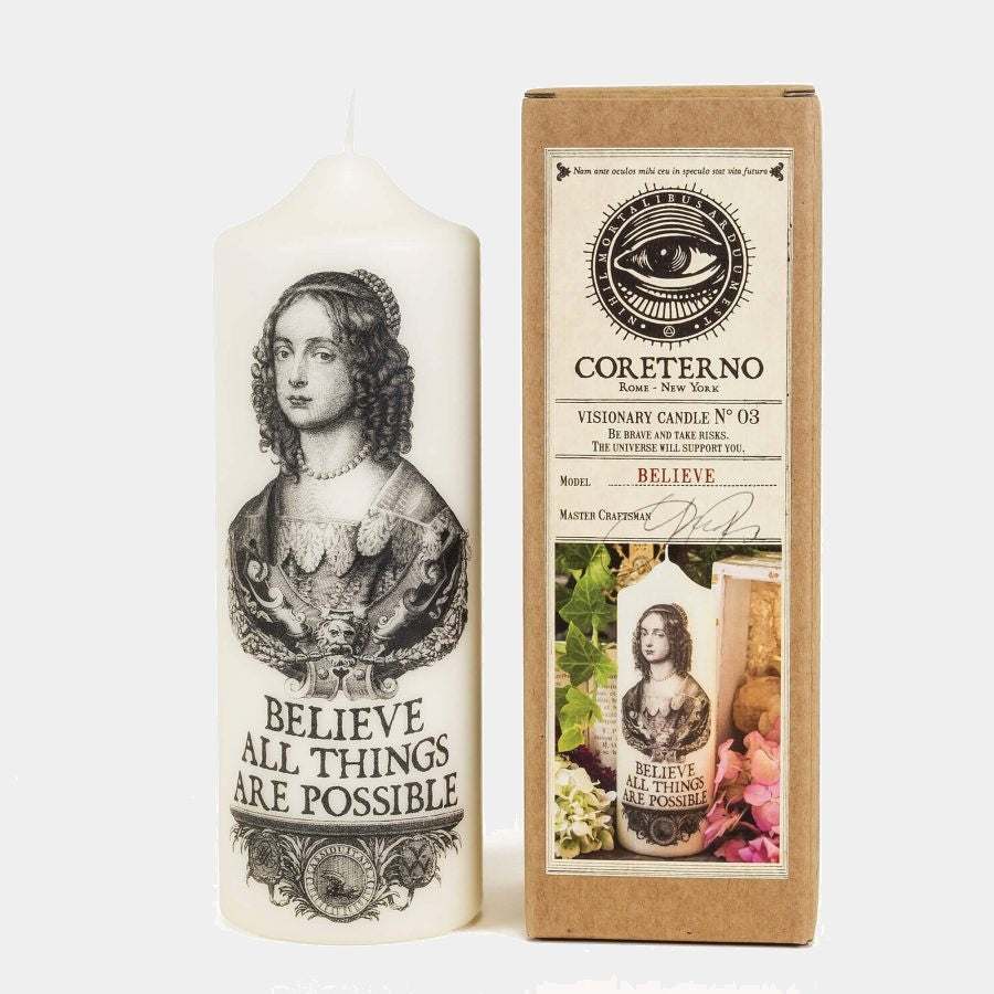Coreterno Visionary umělecká sloupová svíčka Believe