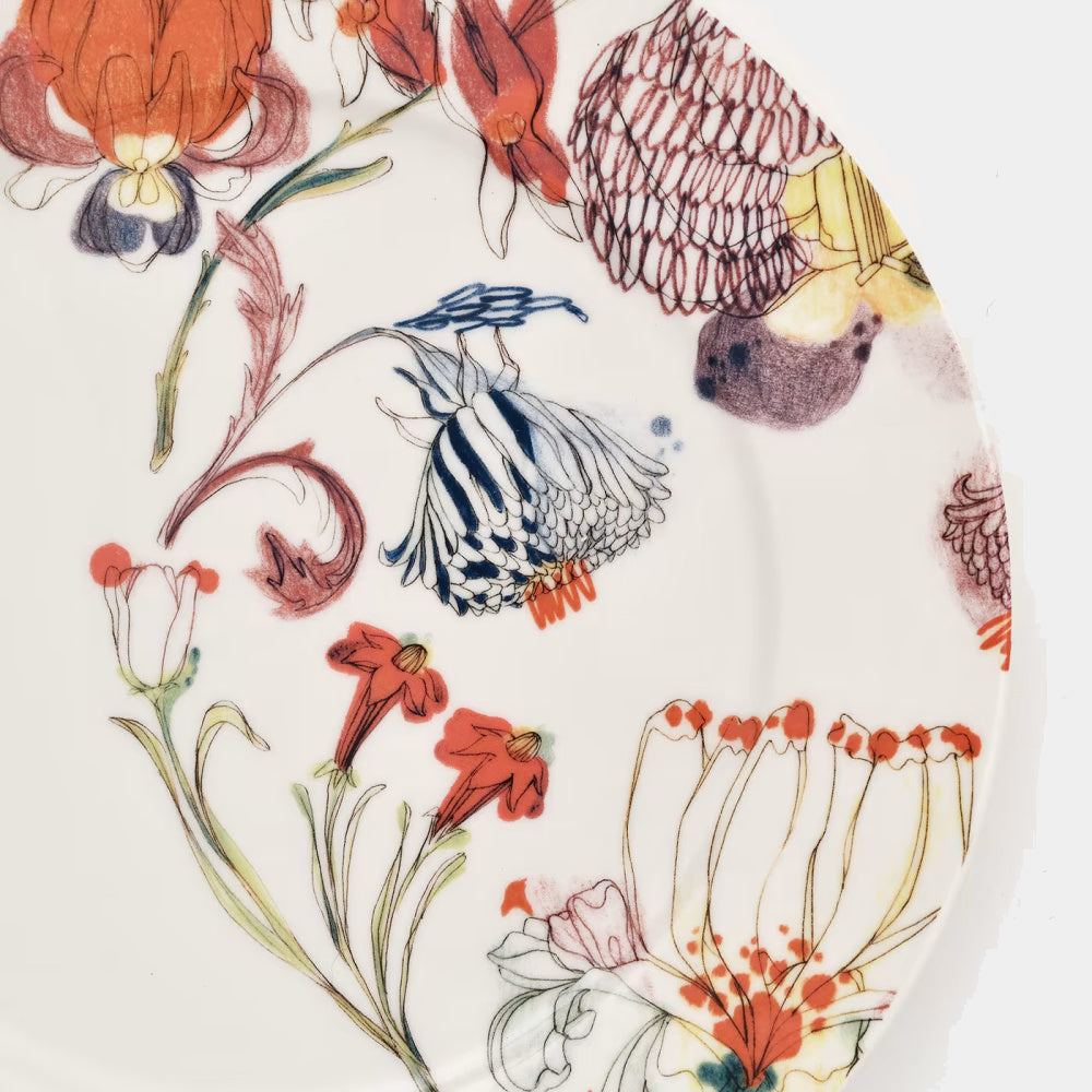 FRANCESCA COLOMBO Designový jídelní talíř Babiččina zahrada