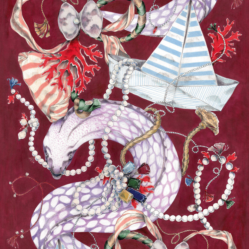 FRANCESCA COLOMBO designer non-woven wallpaper with a water world pattern