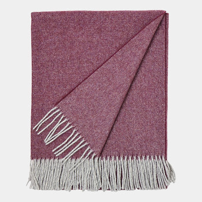 Pléd z panenské merino vlny MELANGE vínový