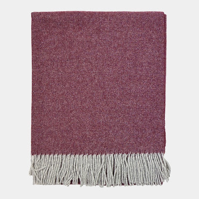 Pléd z panenské merino vlny MELANGE vínový