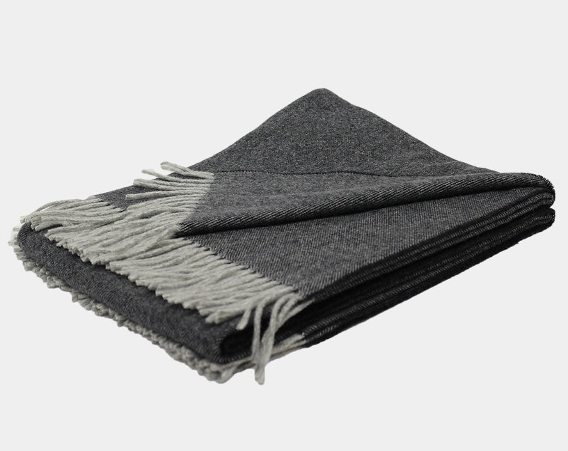 Pléd z panenské merino vlny MELANGE černý
